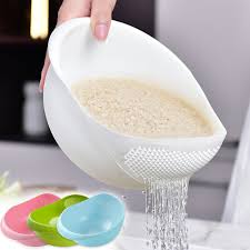 Plastic Rice Washing Bowl With Strainer