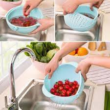 Plastic Rice Washing Bowl With Strainer